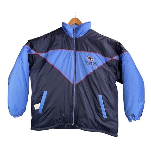 Vintage Tennessee Titans Jacket Mens 2XL NFL Football Unique Reversable Coat Y2K - Picture 1 of 16